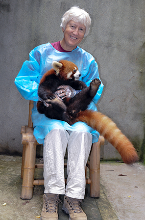 Nancy Holding Red Panda