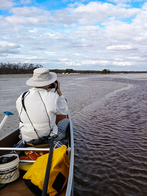 Nancy in canoe in Snake Bight.