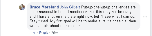 Put-up-or-shut-up challenges are quite reasonable here. I mentioned that this may not be easy, and I have a lot on my plate right now, but I'll see what I can do. Stay tuned. My first goal will be to make sure it's possible, then we can talk about composition.