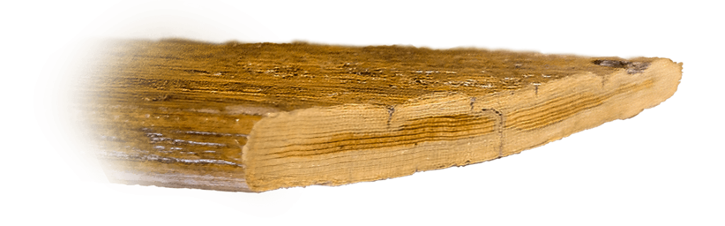 Cross section of wood fence pickets