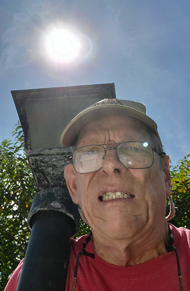 sun selfie using reflector